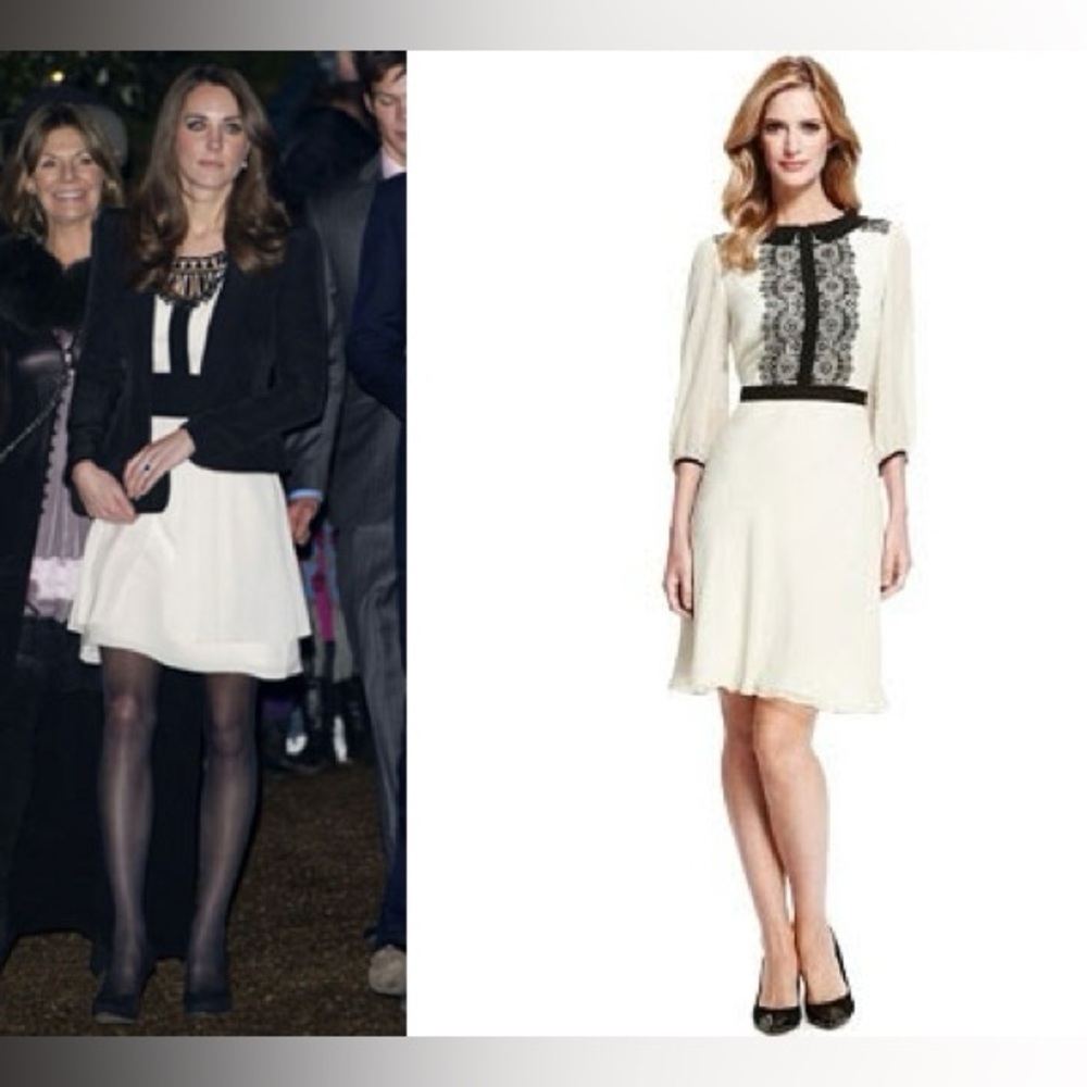 M&S 3/4 Sleeve Flare Midi Dress